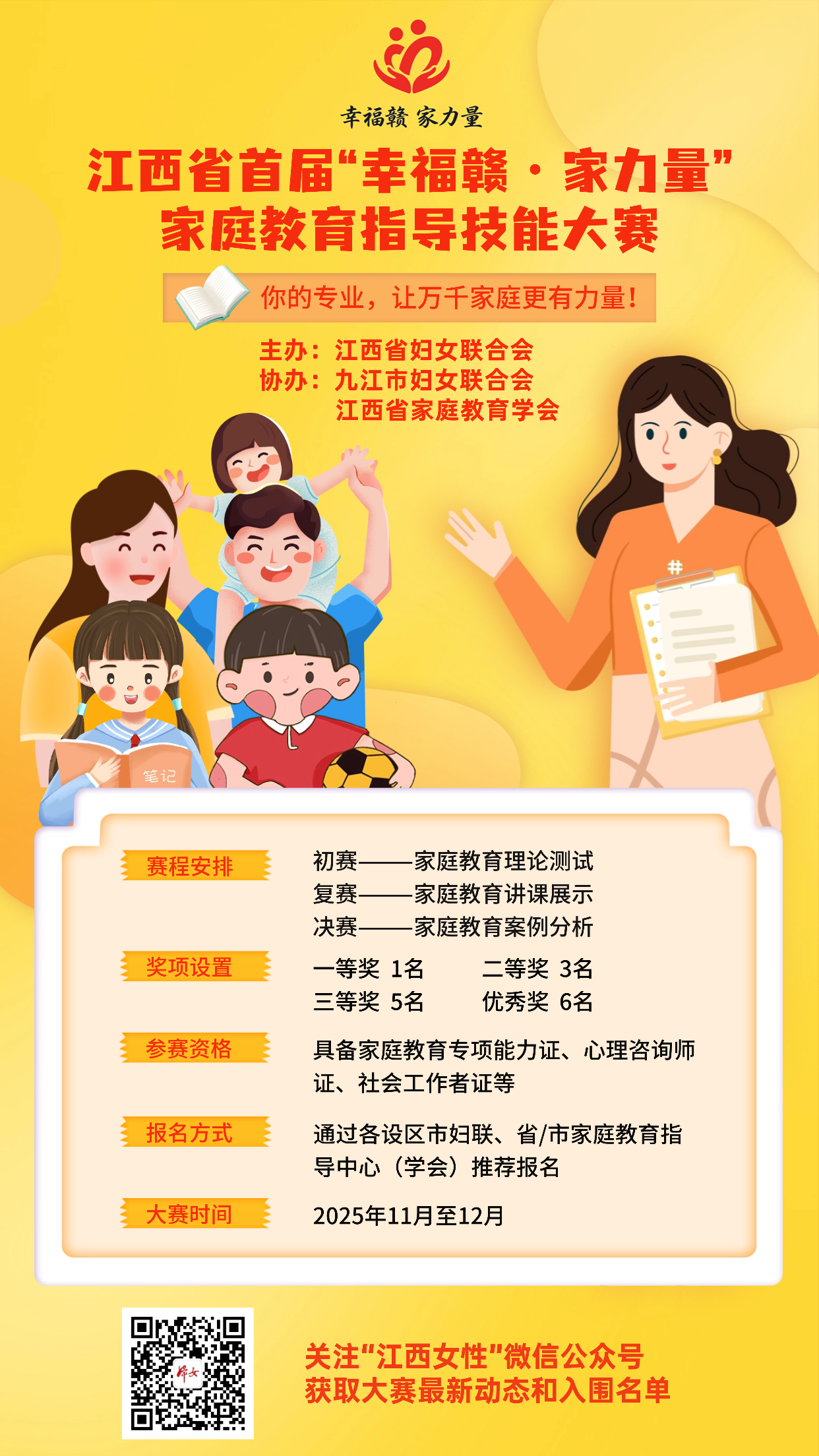 重磅官宣!江西省首届家庭教育指导技能大赛来了-江西省家庭教育学会